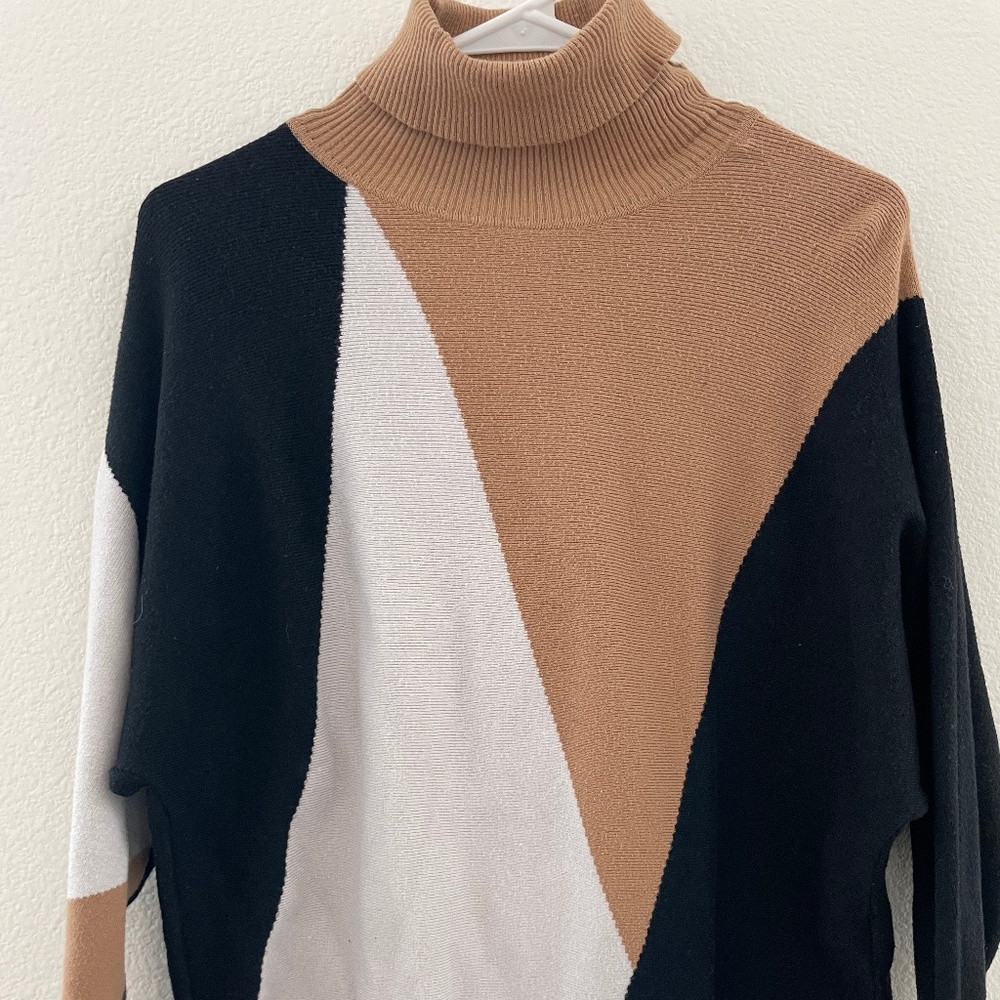 Multi Color Turtle Neck Sweater
